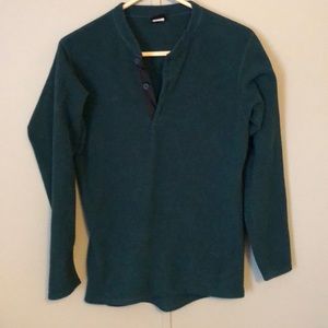 Patagonia polyester 3 button pullover dark green